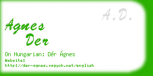 agnes der business card